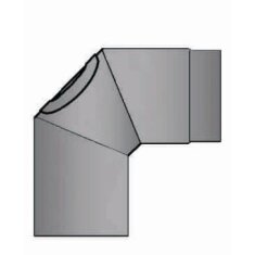 Rauchrohrbogen 90° Ø160 x 2 mm, Farbe schwarz