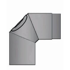 Rauchrohrbogen 90° Ø160 x 2 mm, Farbe schwarz