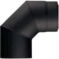 Rauchrohrbogen 90° Ø160 x 2 mm, Farbe schwarz