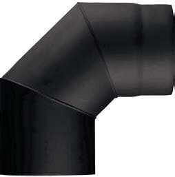 Rauchrohrbogen 90° Ø160 x 2 mm, Farbe schwarz