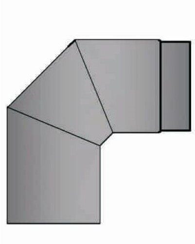Rauchrohrbogen 90° Ø160 x 2 mm, Farbe schwarz