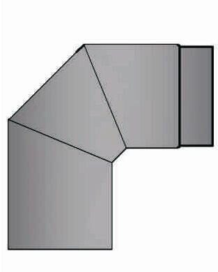 Rauchrohrbogen 90° Ø160 x 2 mm, Farbe schwarz