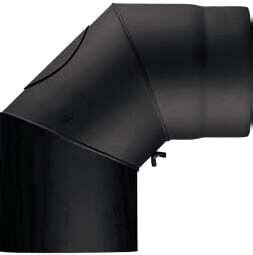 Rauchrohrbogen 90° Ø160 x 2 mm, Farbe schwarz