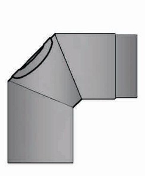 Rauchrohrbogen 90° Ø160 x 2 mm, Farbe schwarz