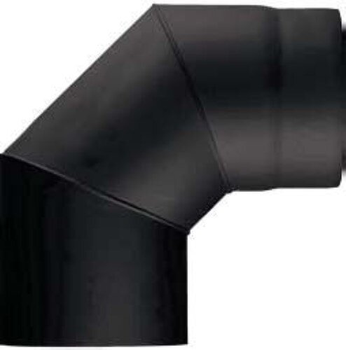 Rauchrohrbogen 90° Ø160 x 2 mm, Farbe schwarz