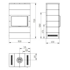 Kaminbausatz Jydepejsen Sigma Titan 3 Tulikivi- Speckstein - 7 kW