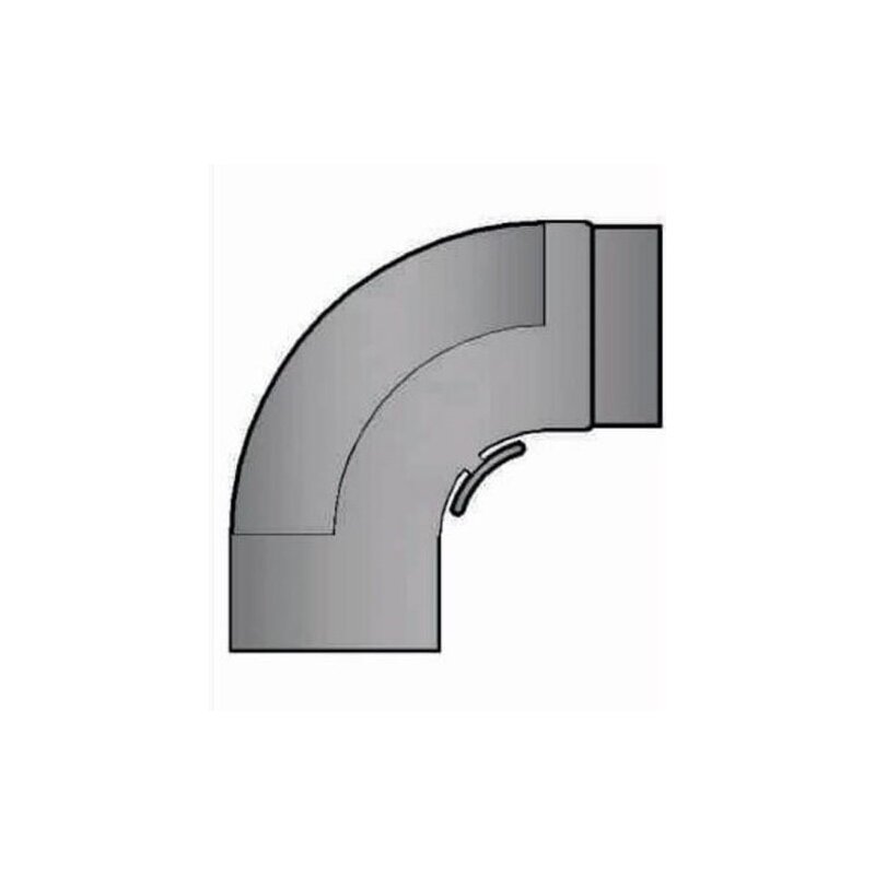 Rauchrohrbogen 90° glatt gezogen Ø150 x 2 mm, Farbe schwarz
