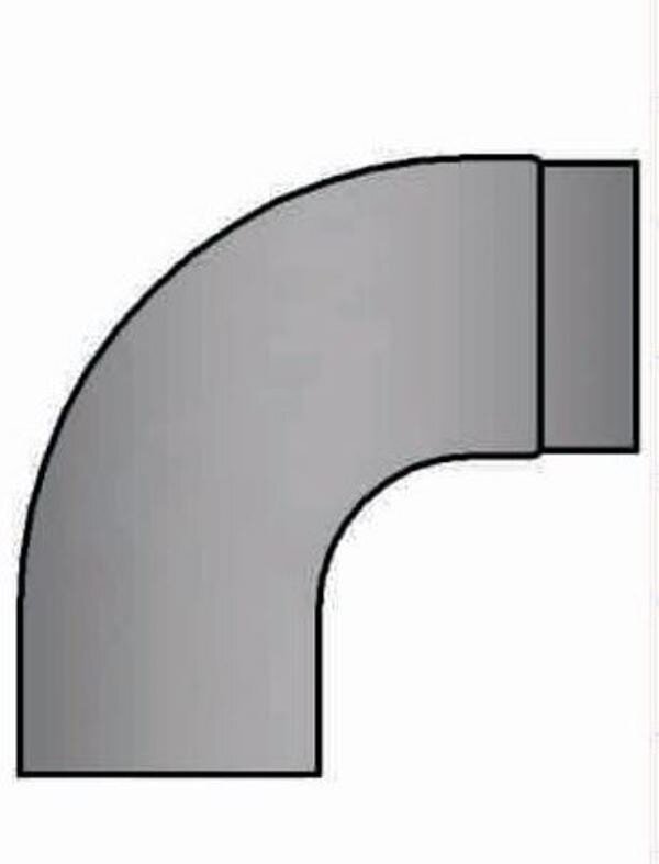 Rauchrohrbogen 90° glatt gezogen Ø150 x 2 mm, Farbe schwarz