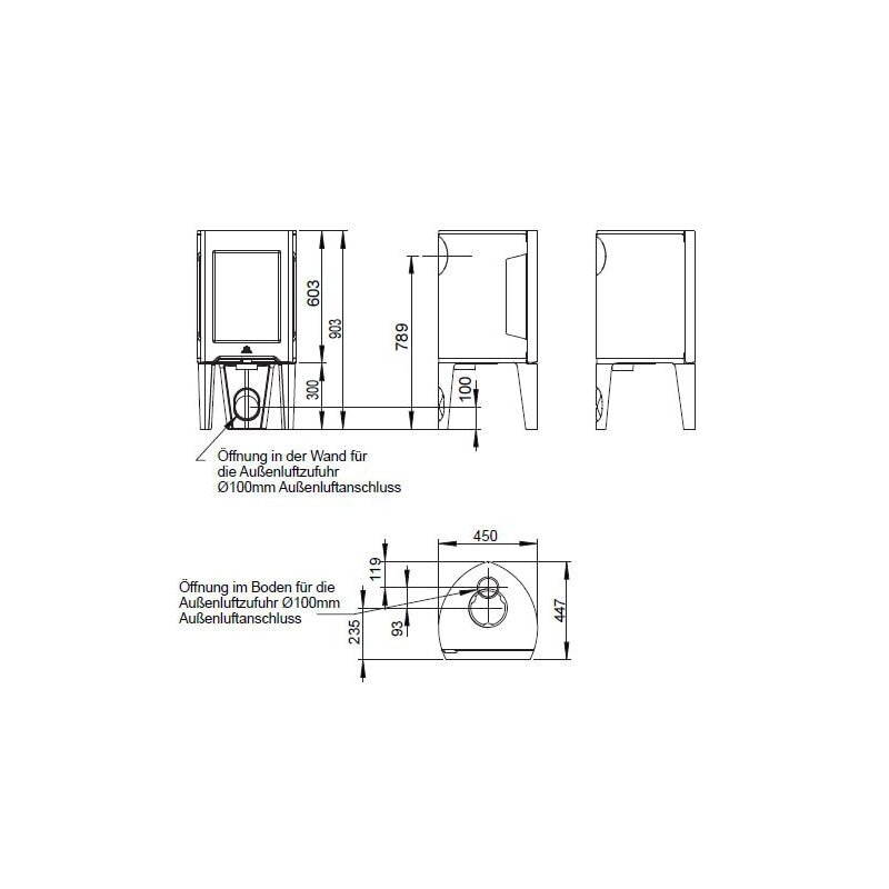 Kaminofen Gussofen Jotul F 162 - 5 kW - schwarz lackiert (BP)