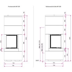 Kaminbausatz Camina S9 Kurz - 7 kW - Speicherkamin
