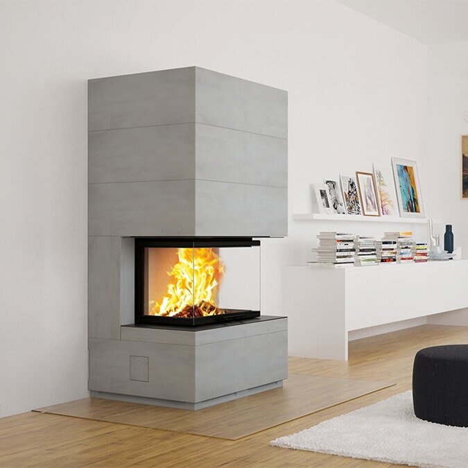 Kaminbausatz Camina S13 - 9 kW - Speicherkamin - schwenkbar