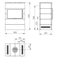 Kaminbausatz Jydepejsen Sigma Titan 2 Tulikivi- Speckstein - 7 kW