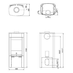 Kaminofen SCAN 65-2 Stahlmodell mit Seitenfenster - 6 kW - Grau