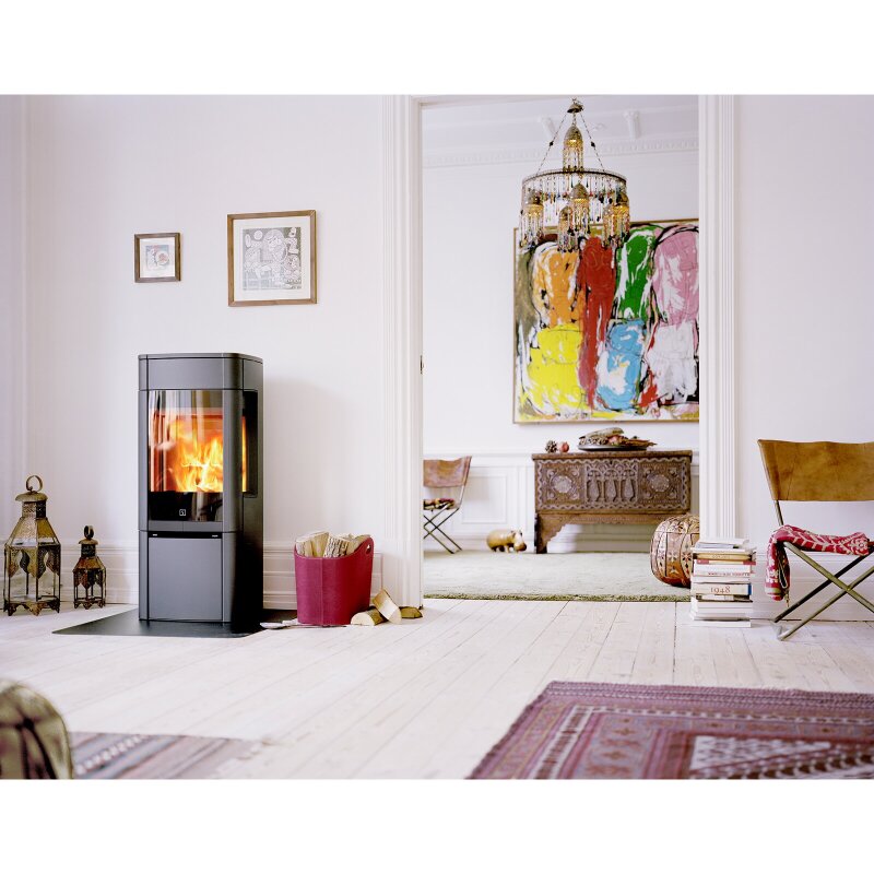 Kaminofen SCAN 65-2 Stahlmodell mit Seitenfenster - 6 kW - Schwarz