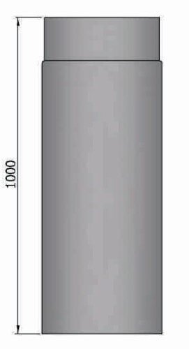 Rauchrohr Ø120 x 1000 x 2 mm, Farbe schwarz