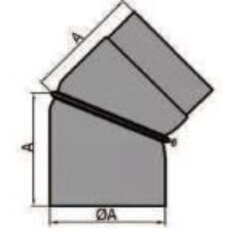Rauchrohrbogen verstellbar 0-45° Ø160 x 2 mm, Farbe schwarz