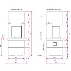 Kaminbausatz Camina S12 Kurz - 4 kW - Speicherkamin