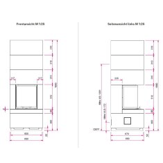 Kaminbausatz Camina S12 Hoch - 4 kW - Speicherkamin