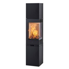 Kaminofen SCAN 80-4 Hightop - Sockel mit Tür - 6 kW - Schwarz