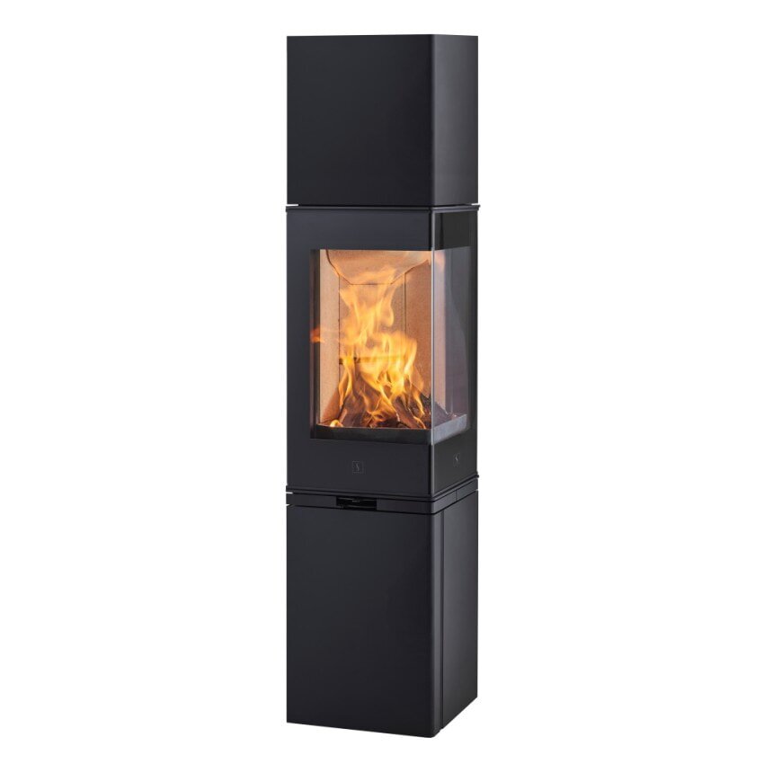 Kaminofen SCAN 80-4 Hightop - Sockel mit Tür - 6 kW - Schwarz