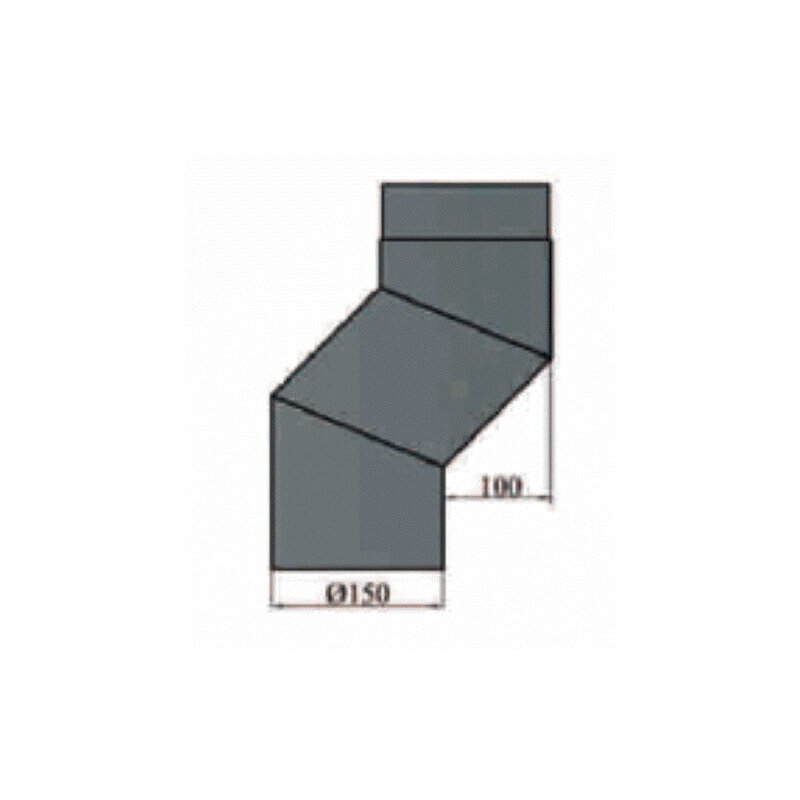 S-Bogen 100 mm Versatz Ø150 x 2 mm, Farbe schwarz