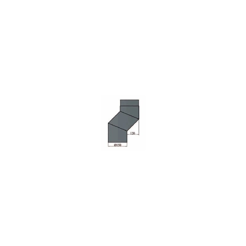 S-Bogen 120 mm Versatz Ø150 x 2 mm, Farbe schwarz