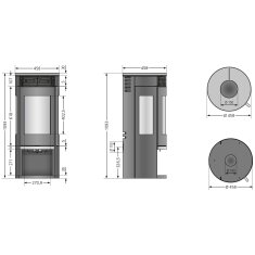 Kaminofen Oranier Rota Tre 2.0 - 5,5 kW (3 Scheiben)