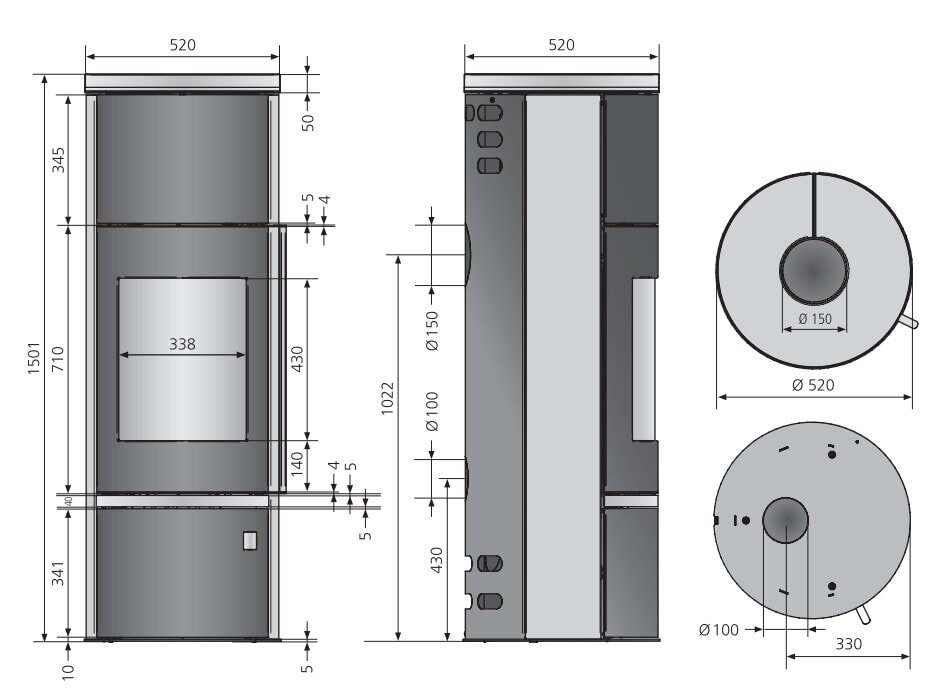 Kaminofen Justus Faro W+ 2.0 - 7 kW