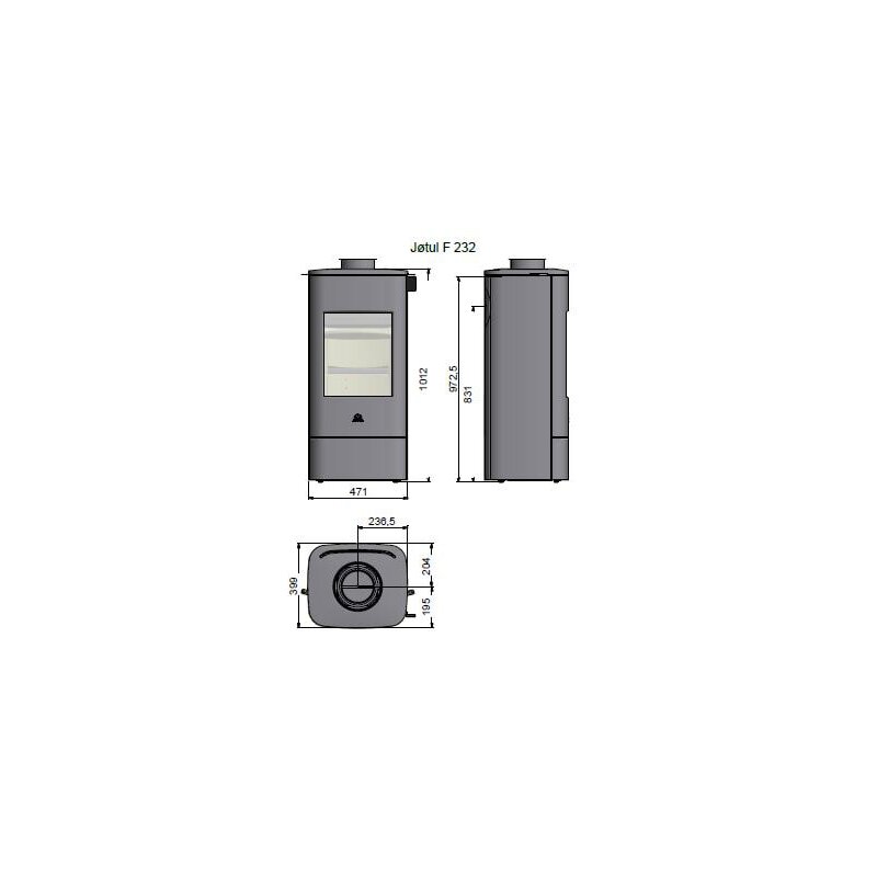 Kaminofen Gussofen Jotul F 232 - 6 kW - schwarz lackiert (BP)