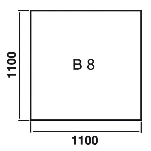 Bodenplatte Glas ESG 6mm mit Facette Quadrat 1100 x 1100 mm