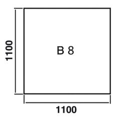 Bodenplatte Glas ESG 6mm mit Facette Quadrat 1100 x 1100 mm