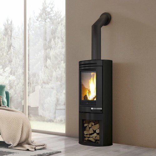 Kaminofen Edilkamin TALLY 8 - 8 kW - Stahl Schwarz