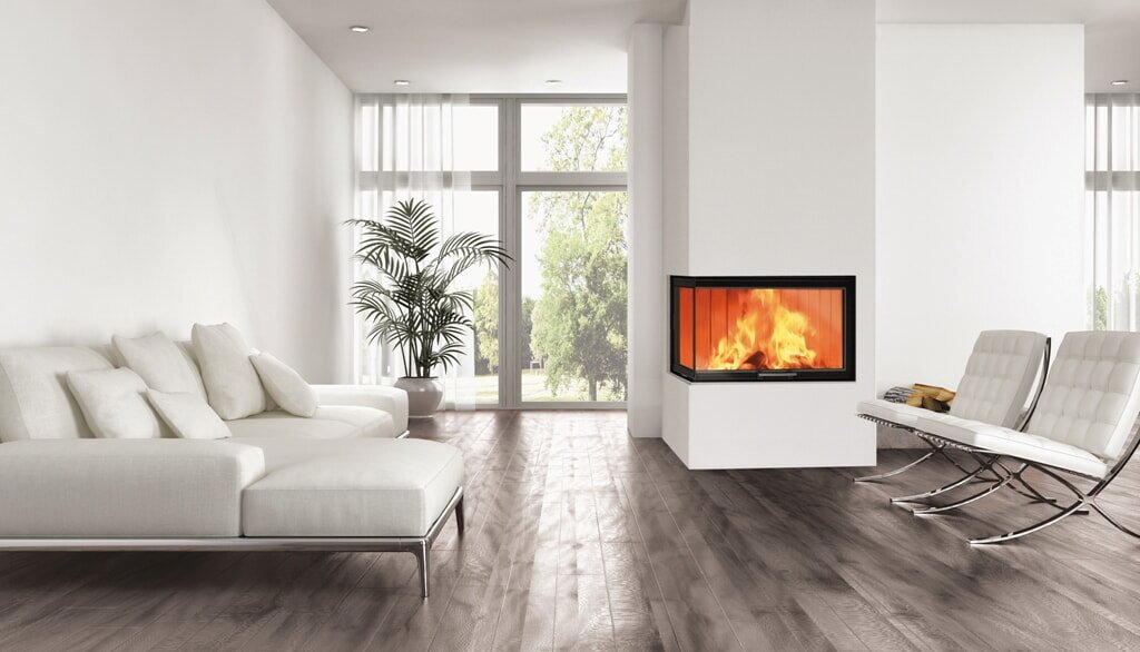 Holzkamin Einsatz Edilkamin WINDO2 95 R - 14,7 kW - Fenster Links