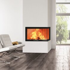Holzkamin Einsatz Edilkamin WINDO2 95 L - 14,7 kW - Fenster Rechts