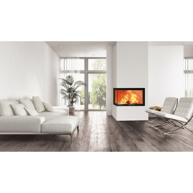 Holzkamin Einsatz Edilkamin WINDO2 75 R - 13,2 kW - Fenster Links