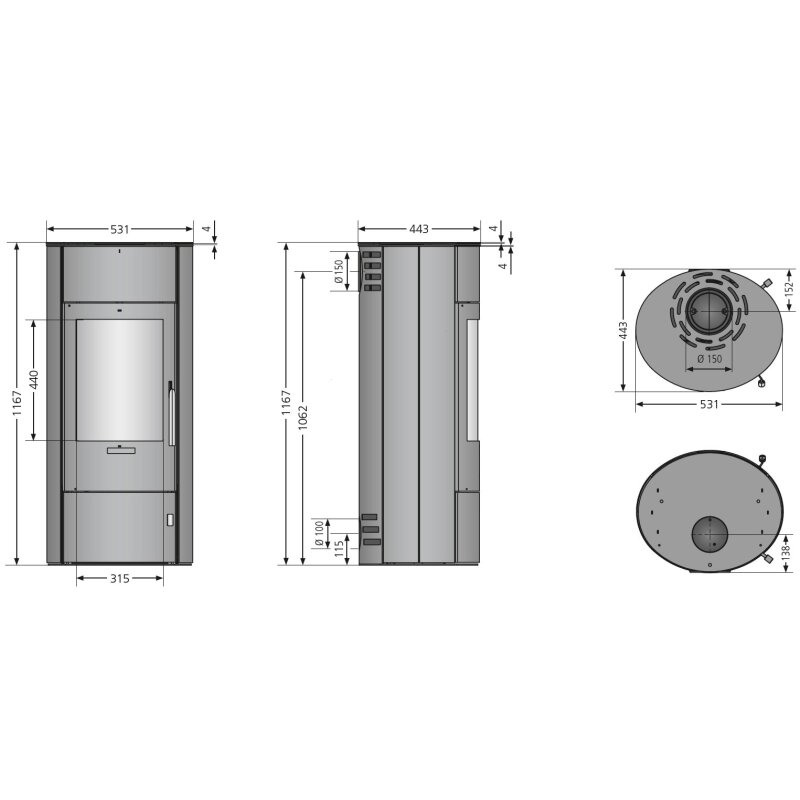 Kaminofen Oranier Polar W+ 2.0 - 6,5 kW