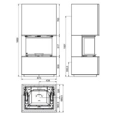 Kaminbausatz SCAN 5004-S FRL mit Hebetür - 7,8 kW