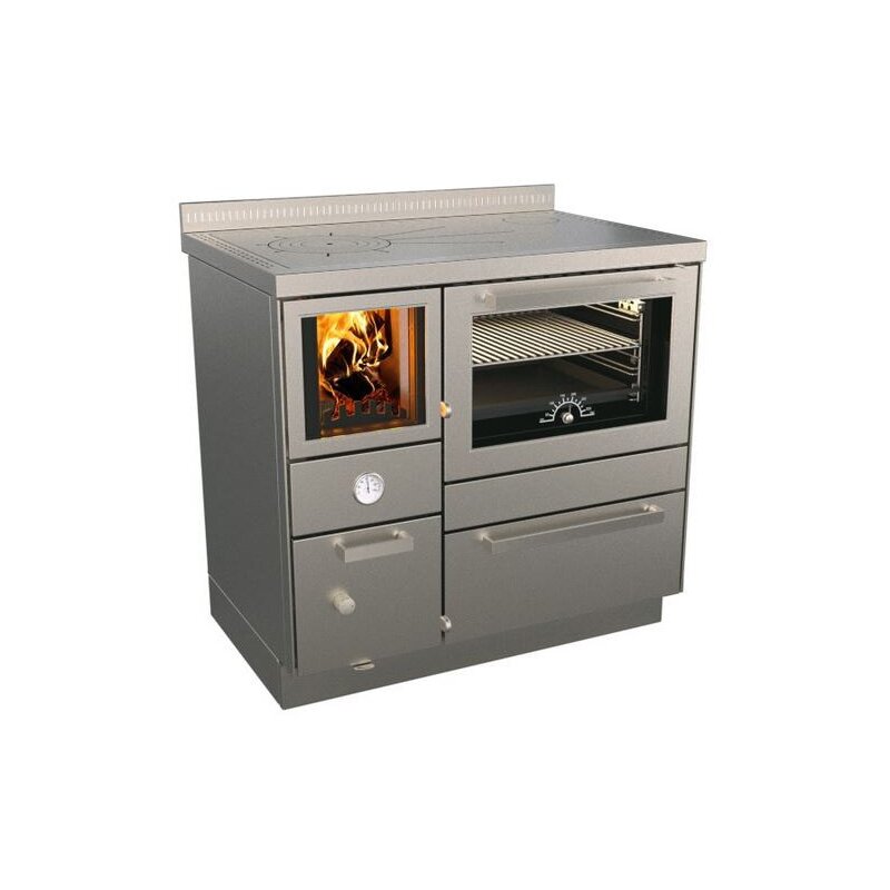 Zentralheizungsherd Rizzoli - Serie RTVE mit Backofen - RTVE 90 - Standard Edelstahl - 22  kW