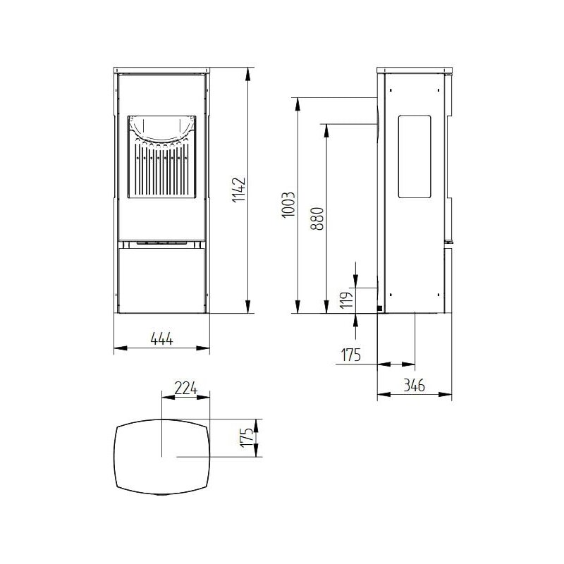 Kaminofen Jydepejsen Bella mit Seitenfenster - 5 kW