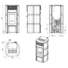 Pelletofen wassergeführt MCZ SUITE Hydromatic 18 R M2 (Anschluss hinten) - Maestro+ - 18 kW