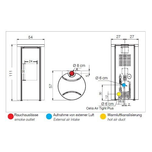Pelletofen Edilkamin Celia Air Tight - 7,2 kW