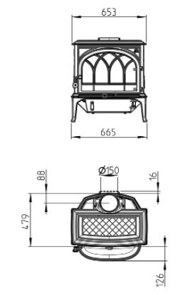 Kaminofen Gussofen Jotul F 400 ECO SD - 7 kW - schwarz lackiert (BP)