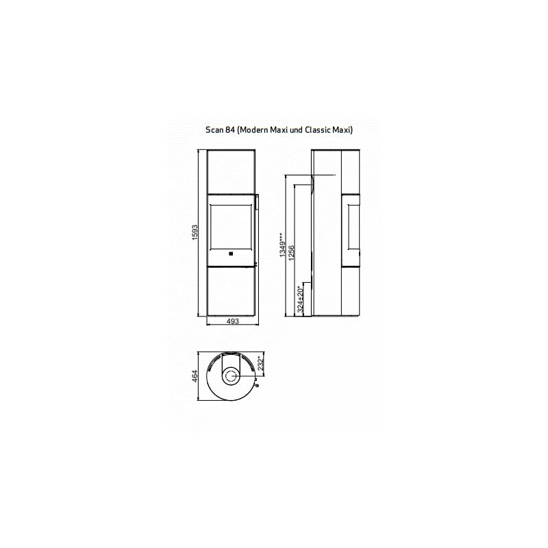 Kaminofen SCAN 84-4 Classic Maxi - 5 kW (RLU)
