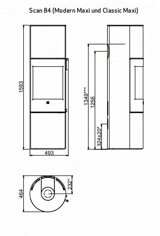 Kaminofen SCAN 84-4 Classic Maxi - 5 kW (RLU)