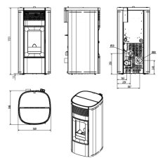 Pelletofen wassergeführt MCZ MUSA Hydromatik 24 R M2 (Anschluss hinten) - Maestro+ - 24 kW