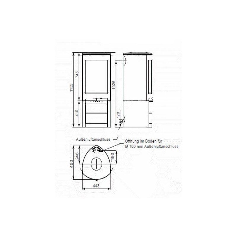 Kaminofen Gussofen Jotul F 368 V2 Advance - 6 kW - schwarz lackiert (BP)
