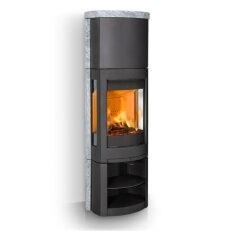Kaminofen Gussofen Jotul F 377 V2 Advance Hightop - 6 kW - Schwarz - Specksteinseiten und Deckplatte