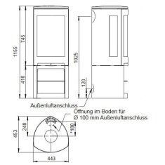 Kaminofen Gussofen Jotul F 378 V2 Advance - 6 kW - schwarz lackiert (BP)