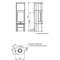Kaminofen Gussofen Jotul F 378 V2 Advance High Top - 6 kW - schwarz lackiert (BP)