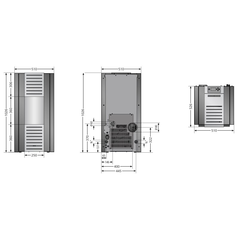 Pelletofen wasserführend Justus Sirkos Aqua 2.0 - 9,4 kW